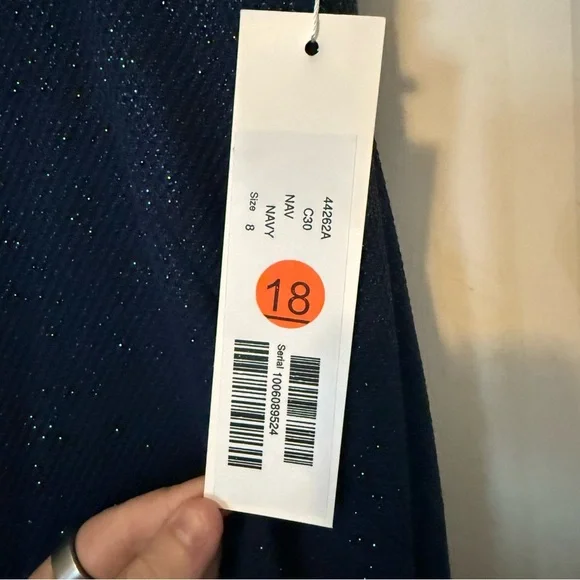 Elegant Strapless Navy Blue Dress - Picture 4 of 8